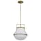Nuvo Valdora 1-Light Pendant 14 in. Natural Brass White Opal Glass 60/7863 - alternate 2